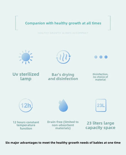 Baby Bottle Sterilizer with Pasteurization, 23L UV Disinfection Cabinet, Multi-functional Disinfection Pot for Baby Accessories