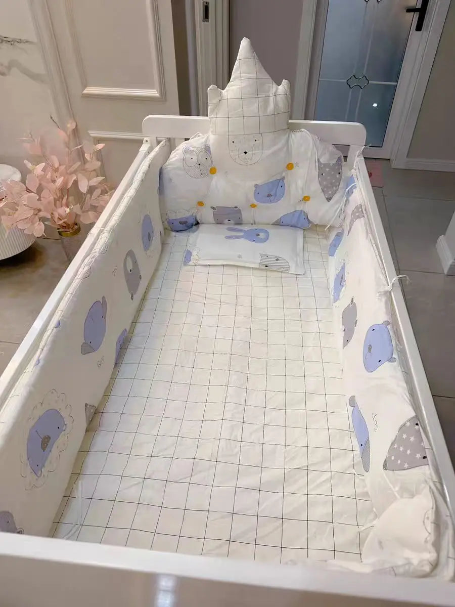European Style 6-in-1 White Wooden Baby Crib
