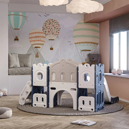 BabyBlush Indoor Kids Playset with Slide & Basketball Hoop