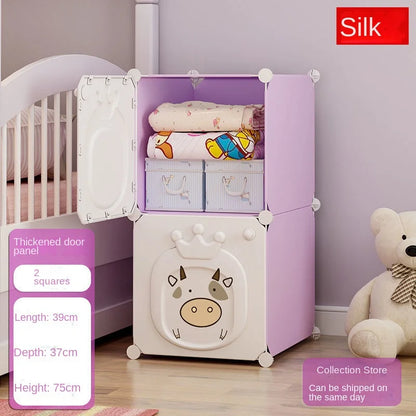 Modern Simplicity Children Bedroom Furniture Folding Wardrobe Cabinets Storage Locker Plastic Collapsible Box Clothes Closet