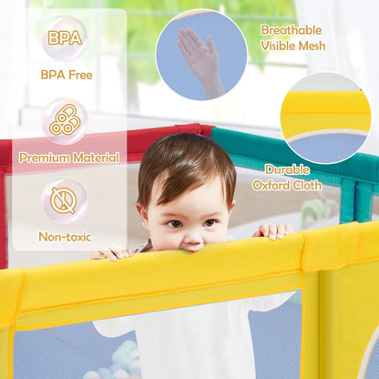 BabyBlush Large Portable Baby Playpen with 50 Ocean Balls