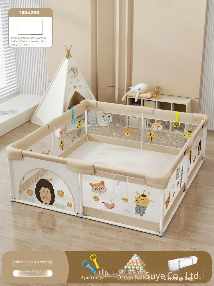 BabyBlush Soft Mesh Baby Playpen with Crawling Mat