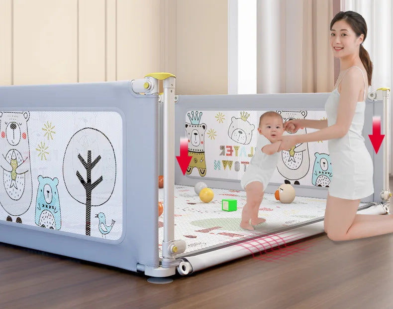 BabyBlush Liftable Baby Playpen with Anti-Collision Panels (no mat)