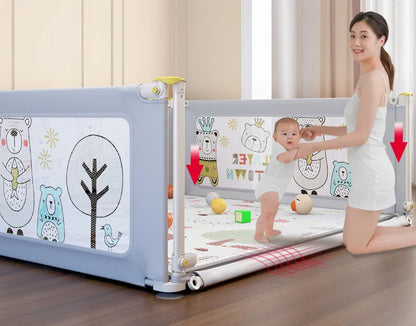 BabyBlush Liftable Baby Playpen with Anti-Collision Panels (no mat)