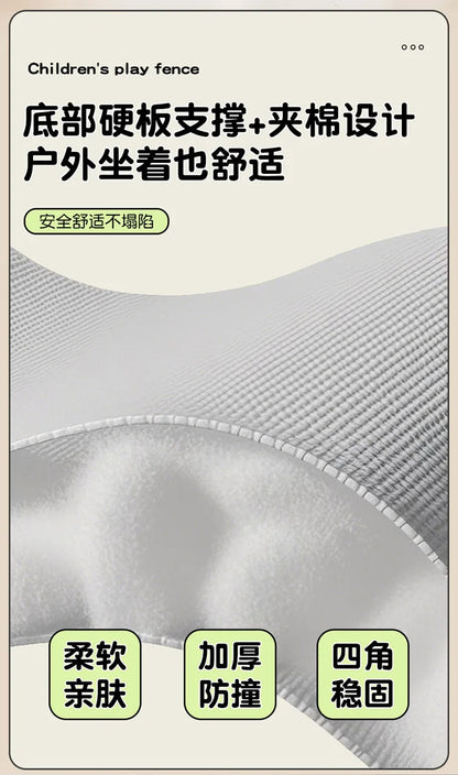 Portable Playpen Bed with Protective Fence, Foldable Safety Crib for Toddler, Multifunctional Baby Bed and Home Activity Center