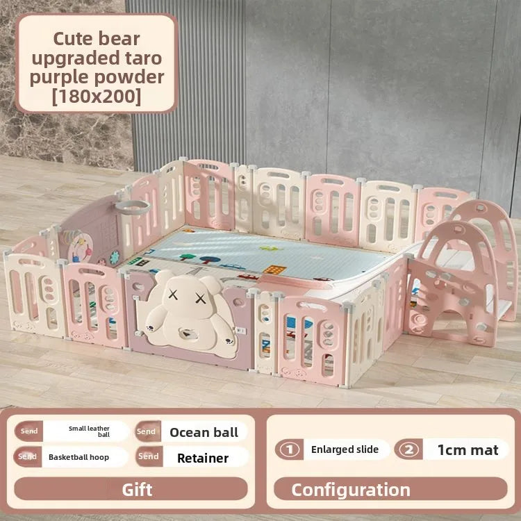 Kids Indoor Safety Playpen Foldable Baby Barrier Slide Swing Fun Activity Center Toddlers Home Use Secure Protective Play Area