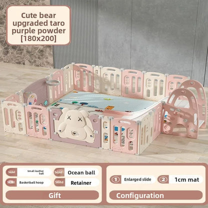 Kids Indoor Safety Playpen Foldable Baby Barrier Slide Swing Fun Activity Center Toddlers Home Use Secure Protective Play Area