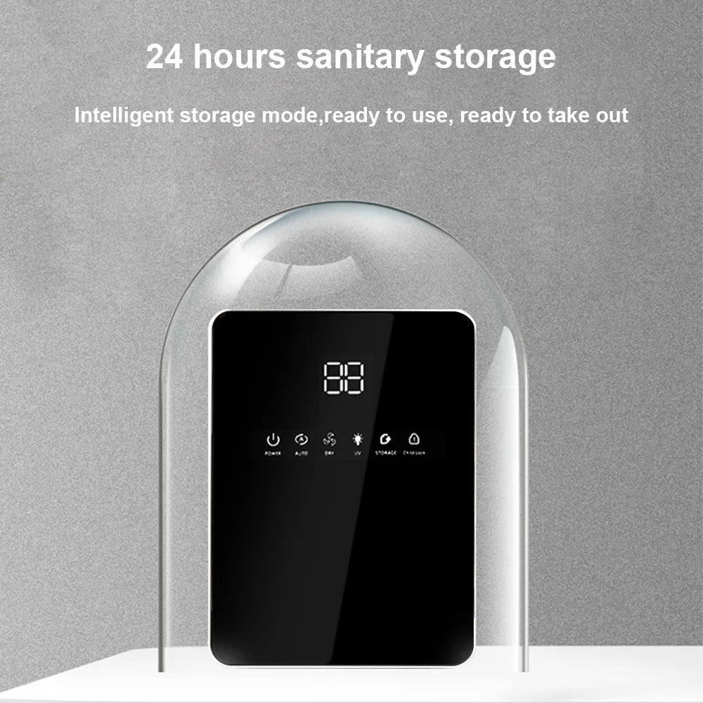 100W Baby Bottle Sterilizer Dryer UV Sterilizer for Bottle 3-in-1 Disinfection Cabinet 8L Low Noise with LCD Screen Timer