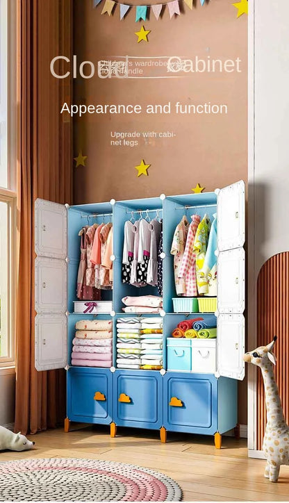 Modern Household Wardrobe Bedroom Furniture Organizer Rack Multilayer Plastics Storage Cabinets Of Collapsible Children Locker