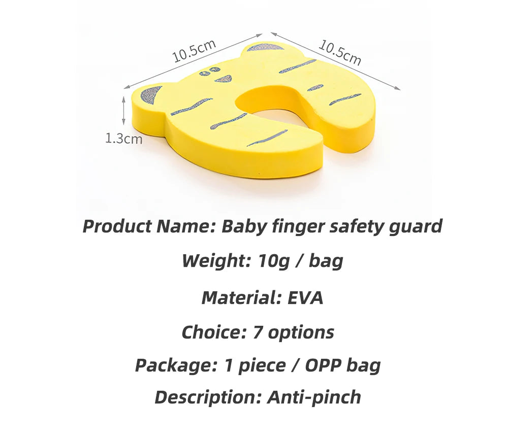 10Pcs  Baby Safety For Newborn Furniture Protection Card Door Stopper Security Cute Animal Care Child Lock Finger Protector