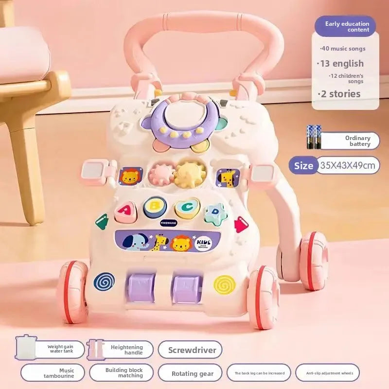 Anti-Tip Baby Walker Push Cart Toy for Learning to Walk 3-18 Months Hand Push Step Assisting Child Development Products