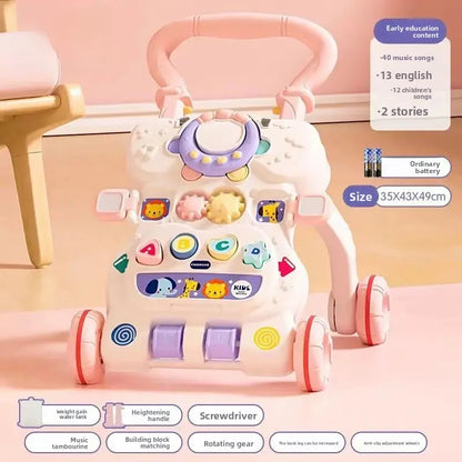 Anti-Tip Baby Walker Push Cart Toy for Learning to Walk 3-18 Months Hand Push Step Assisting Child Development Products