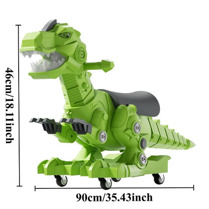 Dinosaur Ride-On Toy with Lights, Music & Mist Spray