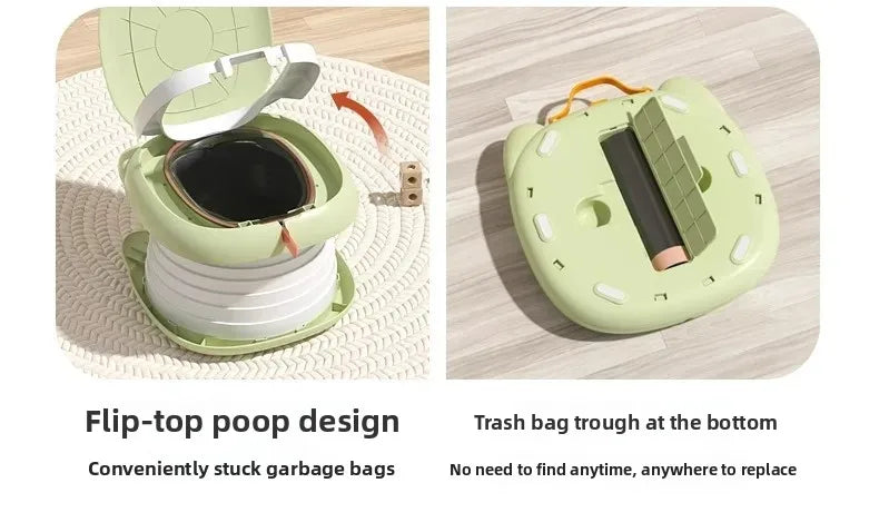 Portable Folding Children's Toilet Trainer for Outdoor Camping Car Travel Emergency Urinal Basin Baby Training Seat