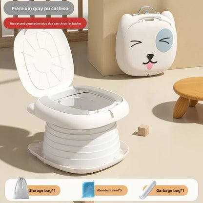 Portable Folding Children's Toilet Trainer for Outdoor Camping Car Travel Emergency Urinal Basin Baby Training Seat