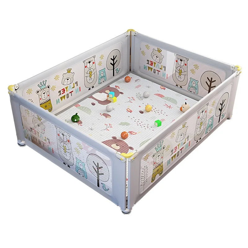 BabyBlush Liftable Baby Playpen with Anti-Collision Panels (no mat)
