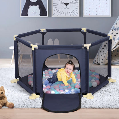 BabyBlush 6-Panel Baby Playpen with 30 Play Balls