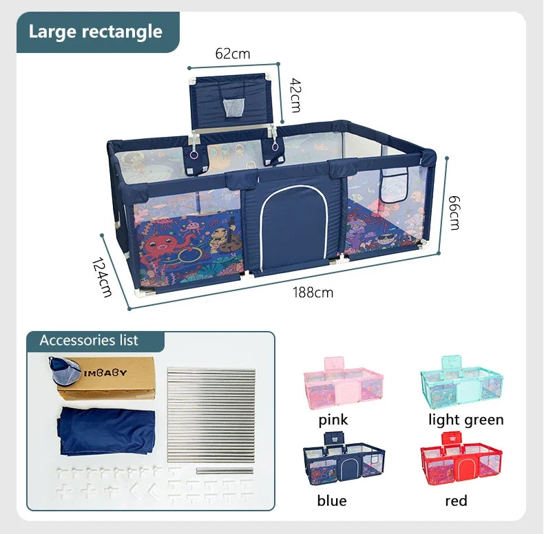 IMBABY Baby Playground Large Baby Playpen Machine Washable Baby Activity Fence Ball Pool Games Playpen for Child Safety Barries