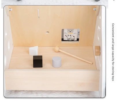 Wooden Baby Walker Cart - Anti Rollover & O-Shaped Leg Design, Adjustable Multifunctional Learning Walking Toy for Toddlers