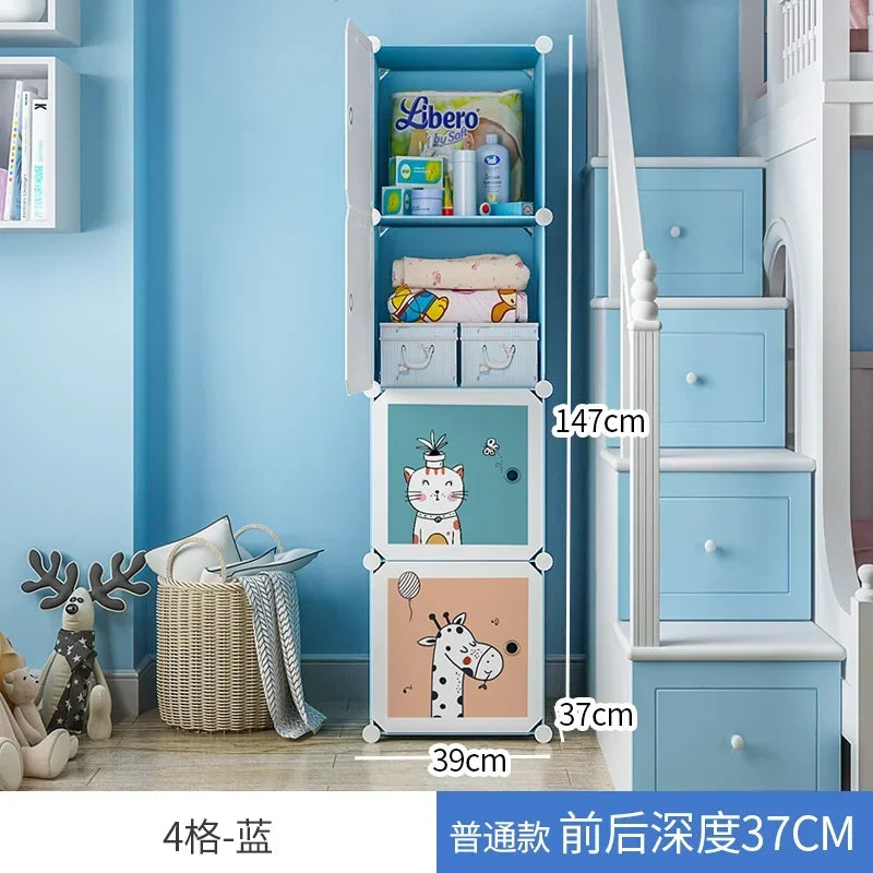 Baby Storage Organizer Wardrobe Dressers Closet Cube Wardrobe Plastic Armarios Para Sala De Estar Bedroom Furniture LQXP