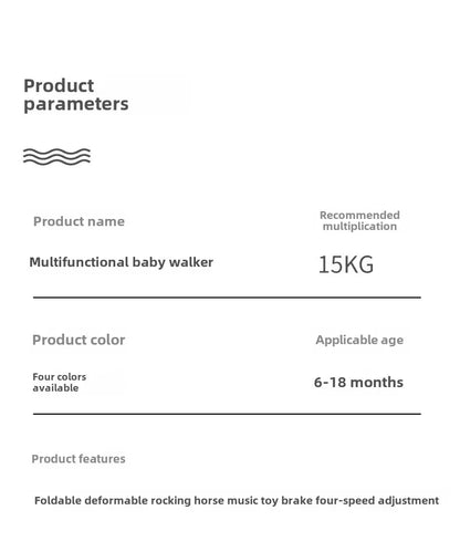 Anti-rollover Children's Multi-functional Baby Walker Baby Trolley with Musical Walker