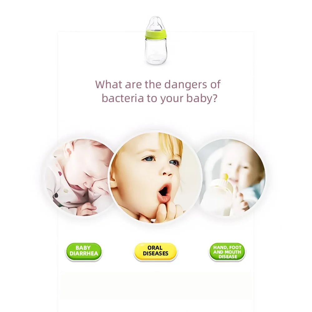 100W Baby Bottle Sterilizer Dryer UV Sterilizer for Bottle 3-in-1 Disinfection Cabinet 8L Low Noise with LCD Screen Timer