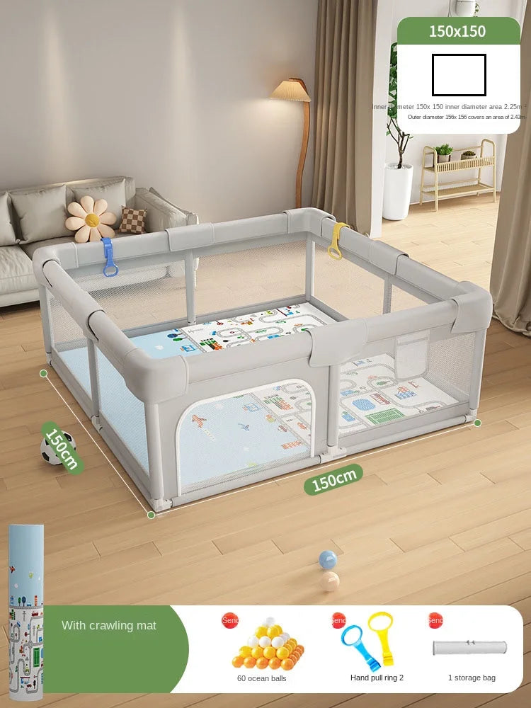 Baby Playpen Indoor Play Area for Infants Room Play Enclosure for Toddler Crawling Safety Barrier Includes 1.5cm Thick Floor Mat