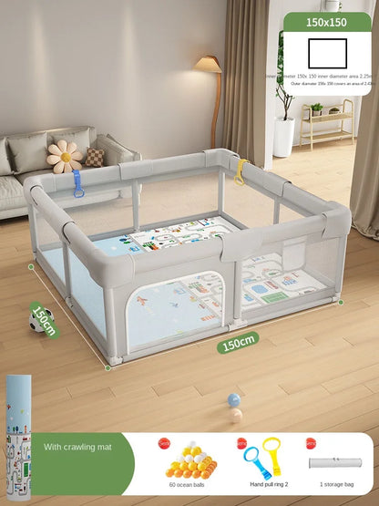 Baby Playpen Indoor Play Area for Infants Room Play Enclosure for Toddler Crawling Safety Barrier Includes 1.5cm Thick Floor Mat