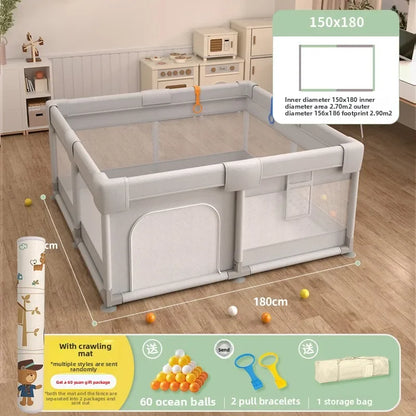 Safety Fence Foldable Baby Playpen Indoor Toddler Activity Area Crawling Mat Easy Assembly Non-Toxic Materials Indoor Playground