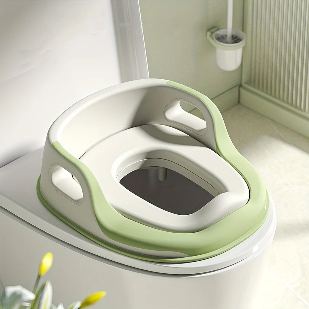 1 Pc Potty Training Seat with Handles Plastic Toilet Trainer Ring for Ages 3-6 Easy Storage Wall Hook Included Baby Potty