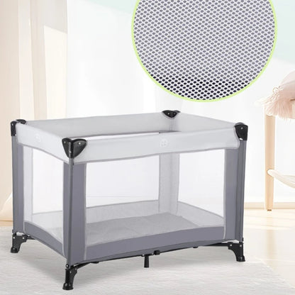 Portable Playpen Bed with Protective Fence, Foldable Safety Crib for Toddler, Multifunctional Baby Bed and Home Activity Center