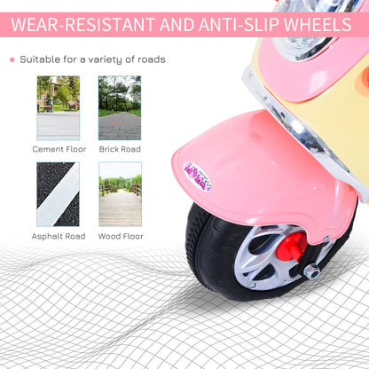 Electric Kids Ride-On Scooter Tricycle – Pink