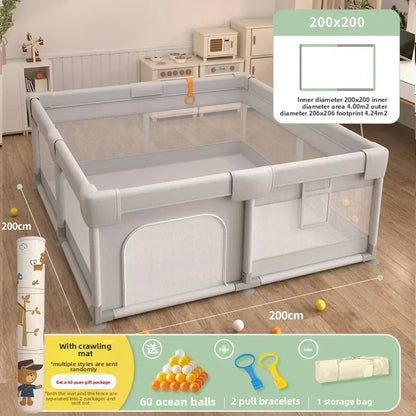 Safety Fence Foldable Baby Playpen Indoor Toddler Activity Area Crawling Mat Easy Assembly Non-Toxic Materials Indoor Playground