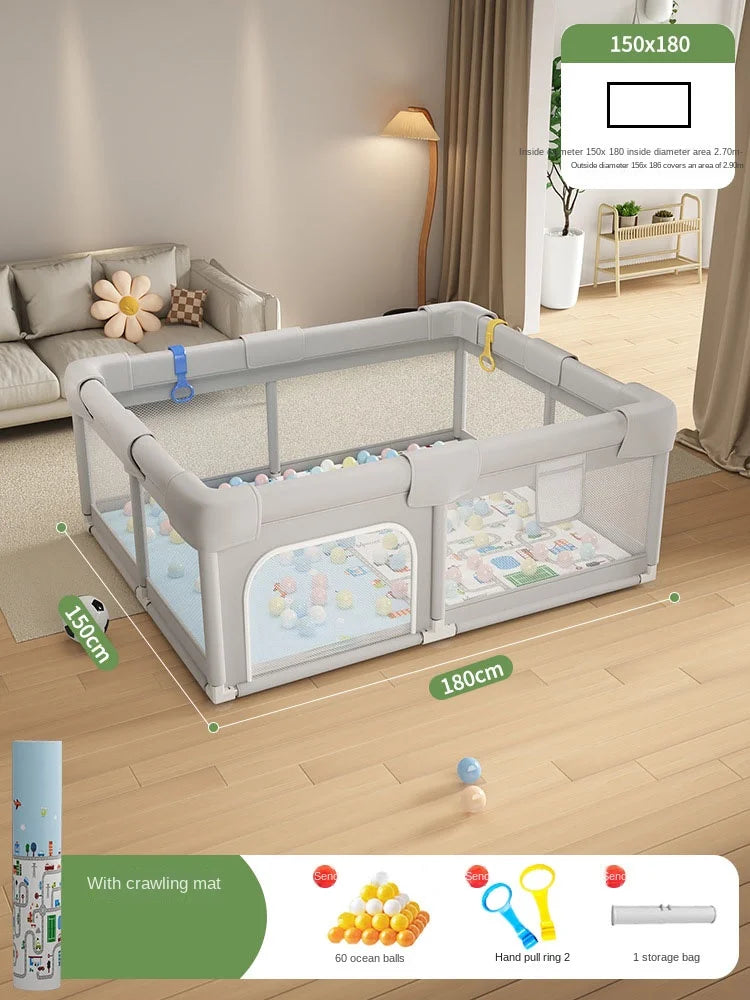 Baby Playpen Indoor Play Area for Infants Room Play Enclosure for Toddler Crawling Safety Barrier Includes 1.5cm Thick Floor Mat