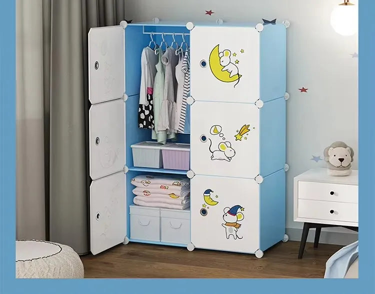 Diy Foldable Bedroom Organizer Closet Baby Wardrobe Plastic Kids Plastic Storage Cabinet Wardrobe For Clothes