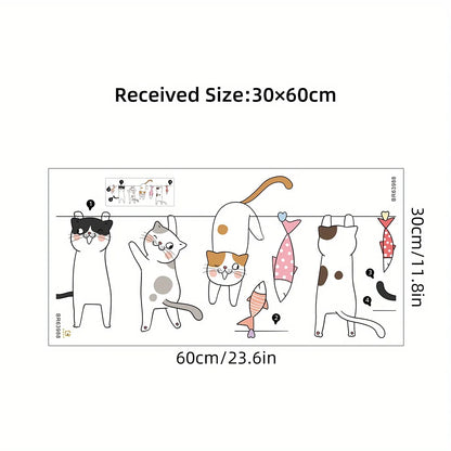 Cute Cat & Fish Wall Stickers – Playful Nursery Charm