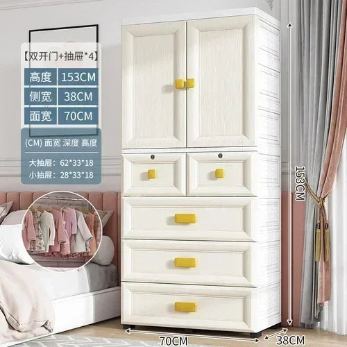 Clothes Display Wardrobe Storage Cupboard Organizer Library Baby Wardrobes Chest Plastic Drawer Armarios Living Room Furniture