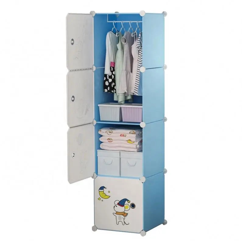 Diy Foldable Bedroom Organizer Closet Baby Wardrobe Plastic Kids Plastic Storage Cabinet Wardrobe For Clothes