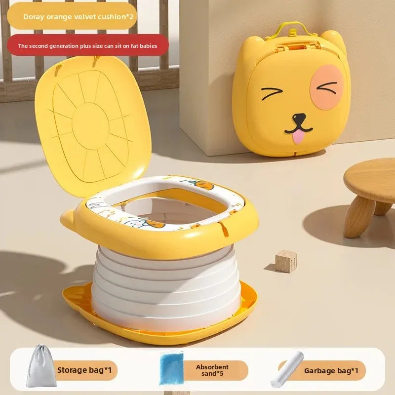 Portable Folding Children's Toilet Trainer for Outdoor Camping Car Travel Emergency Urinal Basin Baby Training Seat