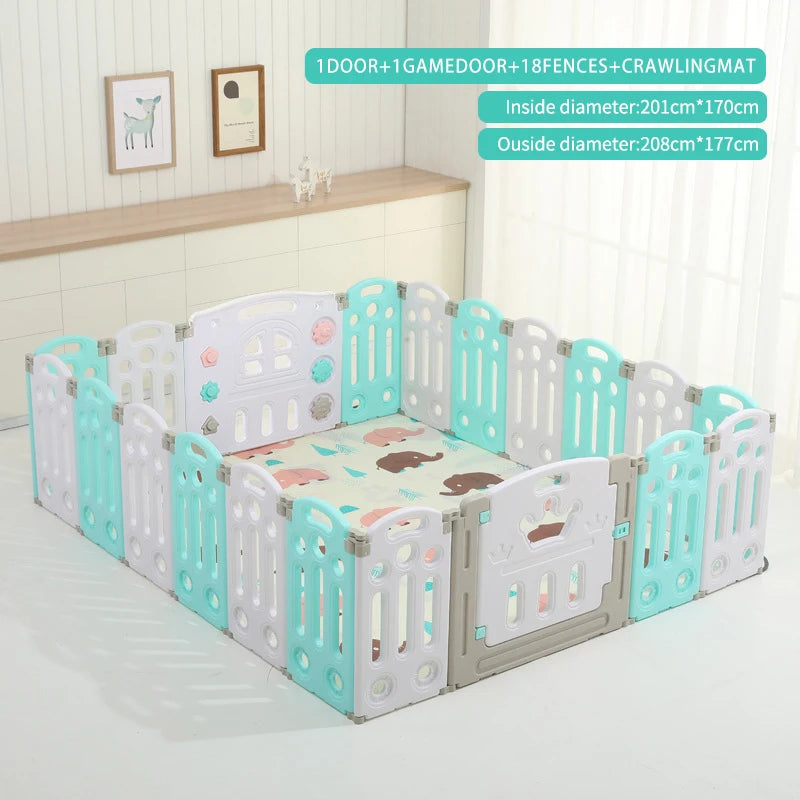 BabyBlush Large Baby Activity Playpen with Slide & Free Mat