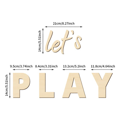 “Let’s Play” Wooden Wall Sign – Playroom Magic Starts Here