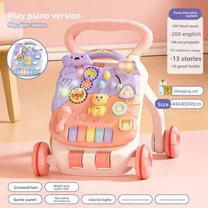 Anti-Tip Baby Walker Push Cart Toy for Learning to Walk 3-18 Months Hand Push Step Assisting Child Development Products