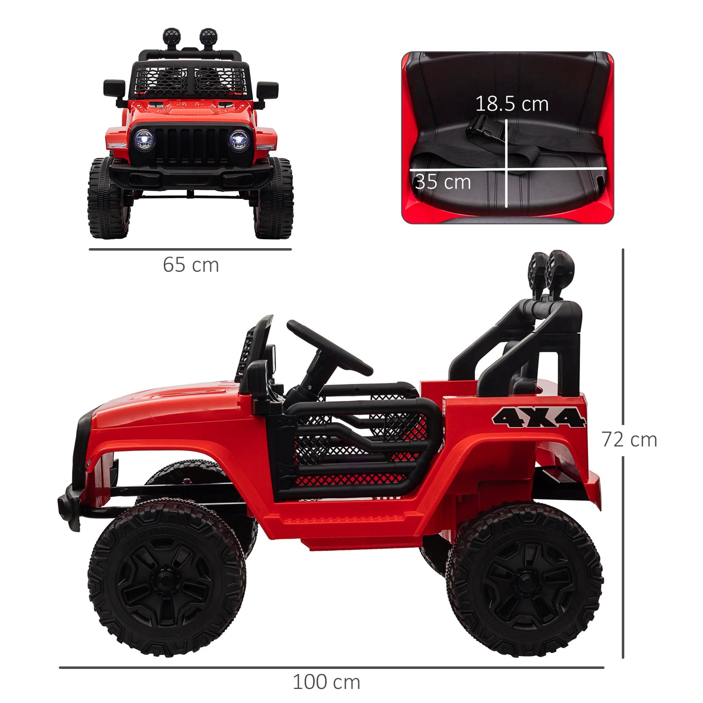 12V Kids Off-Road Electric Ride-On Truck with Remote Control