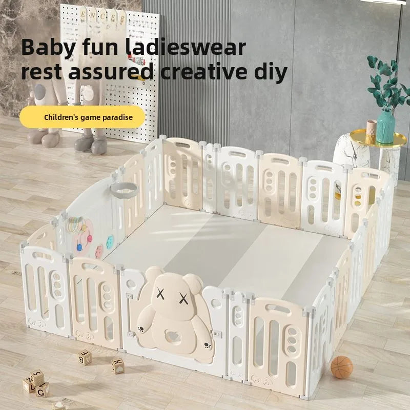 Kids Indoor Safety Playpen Foldable Baby Barrier Slide Swing Fun Activity Center Toddlers Home Use Secure Protective Play Area