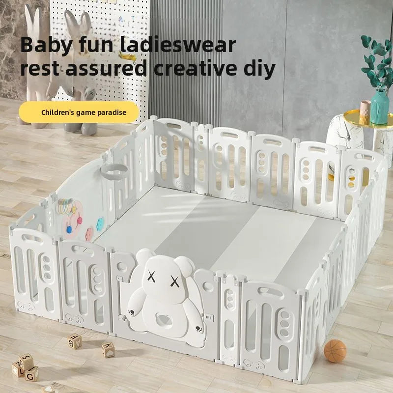 Kids Indoor Safety Playpen Foldable Baby Barrier Slide Swing Fun Activity Center Toddlers Home Use Secure Protective Play Area