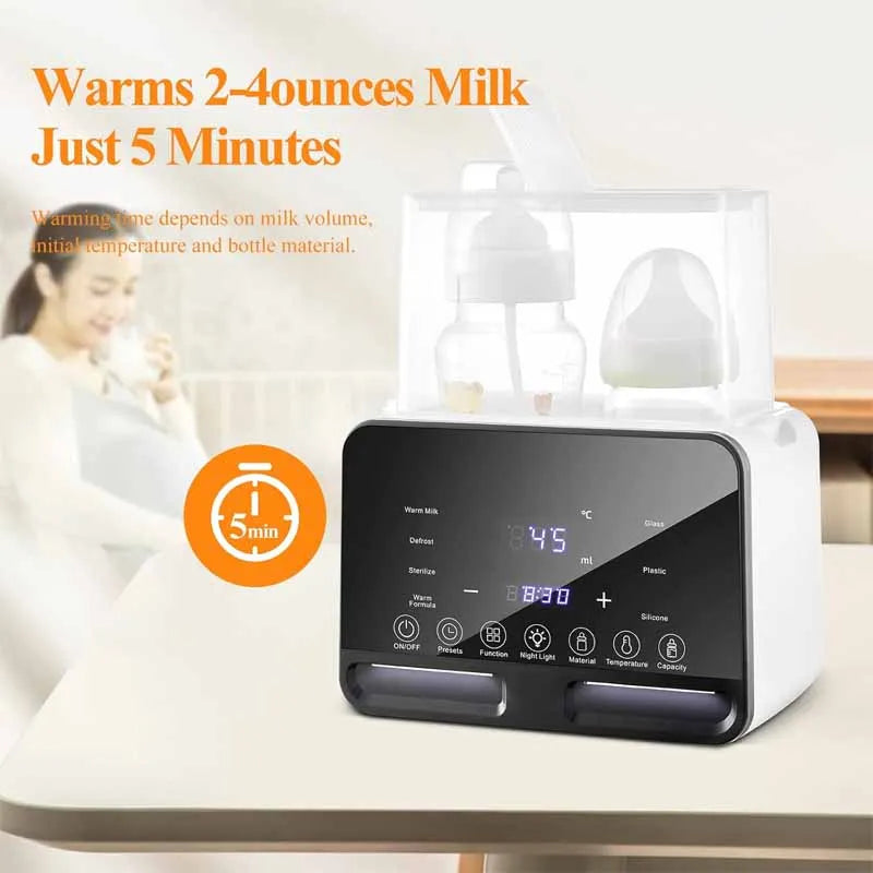 Baby Bottle Warmer Sterilizer Multifunction Fast Milk Bottle Warmers with Timer Accurate Temperature Control Newborn Accessories