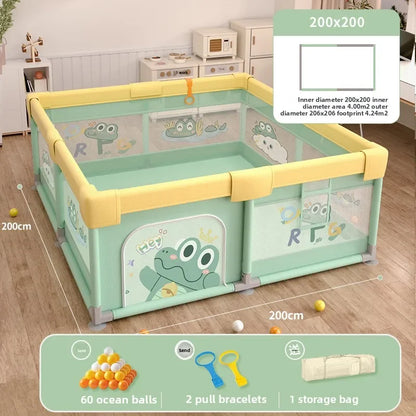 Safety Fence Foldable Baby Playpen Indoor Toddler Activity Area Crawling Mat Easy Assembly Non-Toxic Materials Indoor Playground