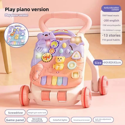 Anti-Tip Baby Walker Push Cart Toy for Learning to Walk 3-18 Months Hand Push Step Assisting Child Development Products