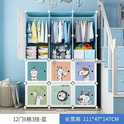 Baby Storage Organizer Wardrobe Dressers Closet Cube Wardrobe Plastic Armarios Para Sala De Estar Bedroom Furniture LQXP