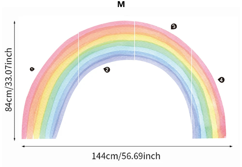 Dreamy Pastel Rainbow Wall Mural Sticker